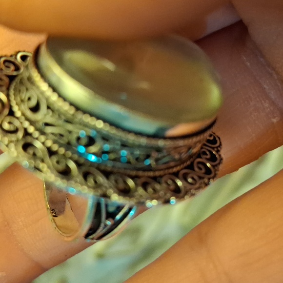 New Dichroic Glass 925 Silver Ring.  - Picture 16 of 16
